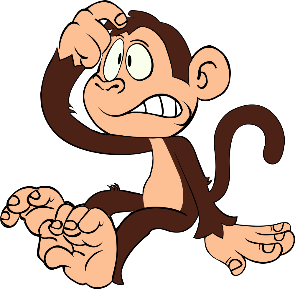 # Monkey On Behance - Confused Cartoon (1080x1023), Png Download