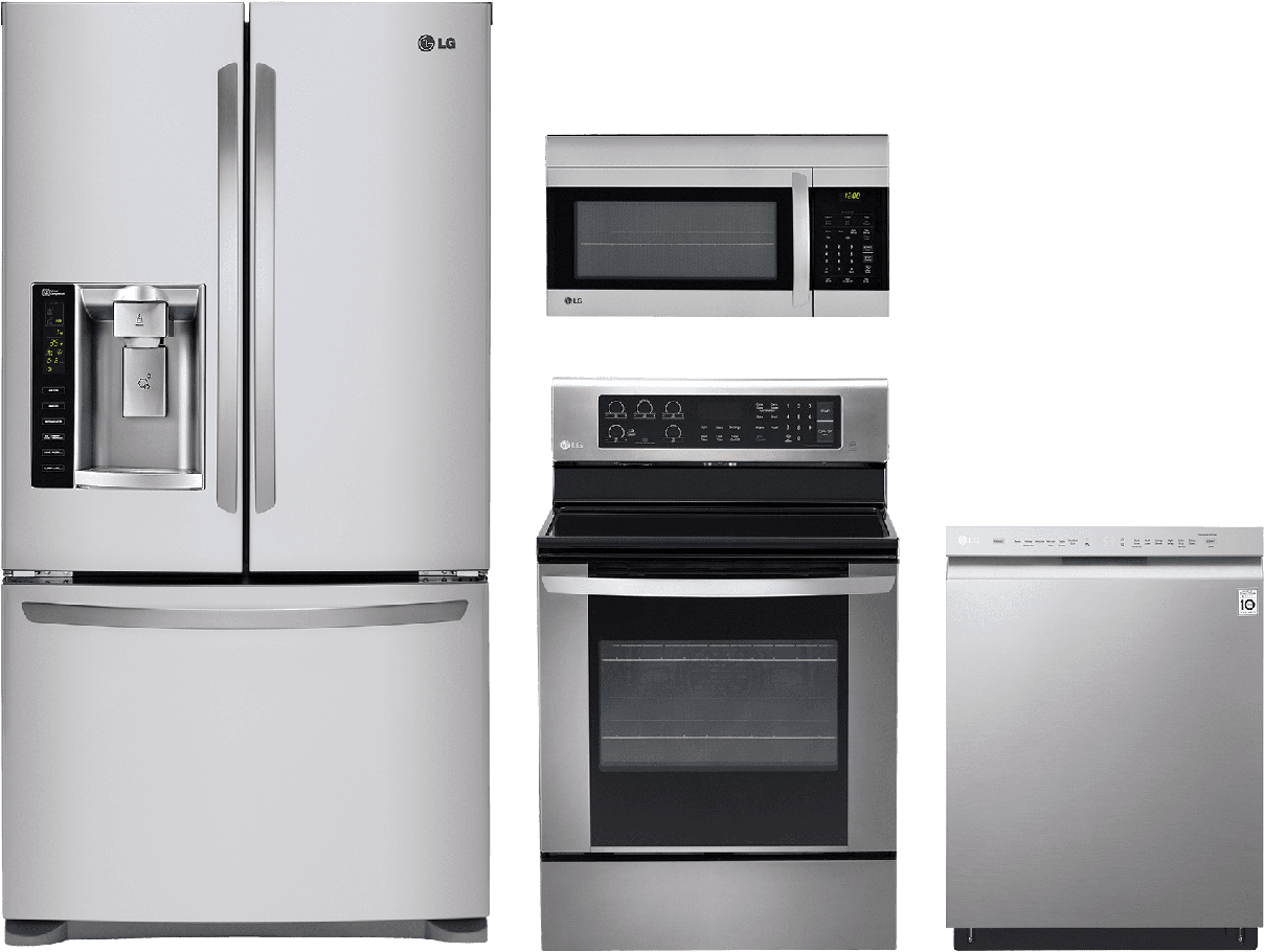 Lg 4 Piece Kitchen Package Stainless Steel Lgkitlre3061st - Lg 6.3 Cu. Ft. Freestanding Electric Convection Range (1280x1280), Png Download