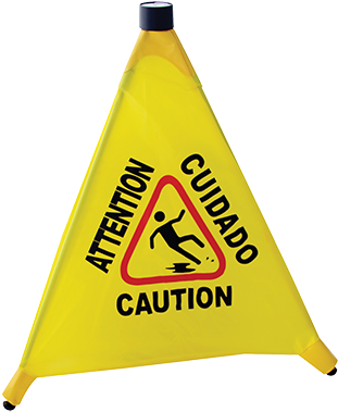 Crown Brands, Llc 8524 Sign, Wet Floor - Winco Csf-4 Caution Sign, Pop-up Safety Cone (400x400), Png Download