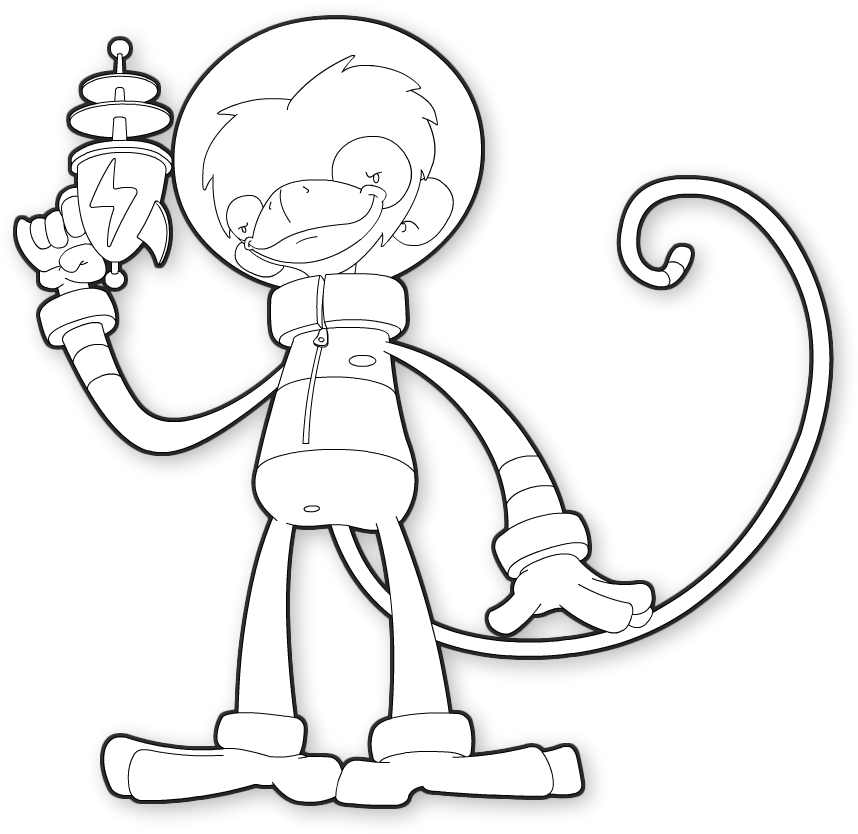 Space Monkey Vector Outline - Illustration (882x855), Png Download