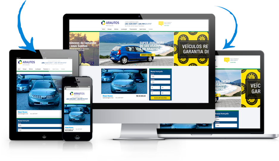 Criação De Site Para Lojas De Carros - Car (1024x573), Png Download