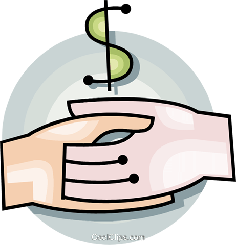 Signo De Dólar Y Un Apretón De Manos Libres De Derechos - Vetor Emprestimo Png (461x480), Png Download