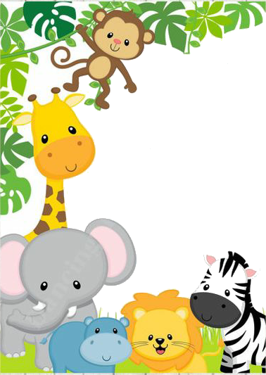 Tema 🌴🌴 Safari 🌴🌴 Invitacion O Cartel - Invitacion Animalitos De La Selva (378x533), Png Download