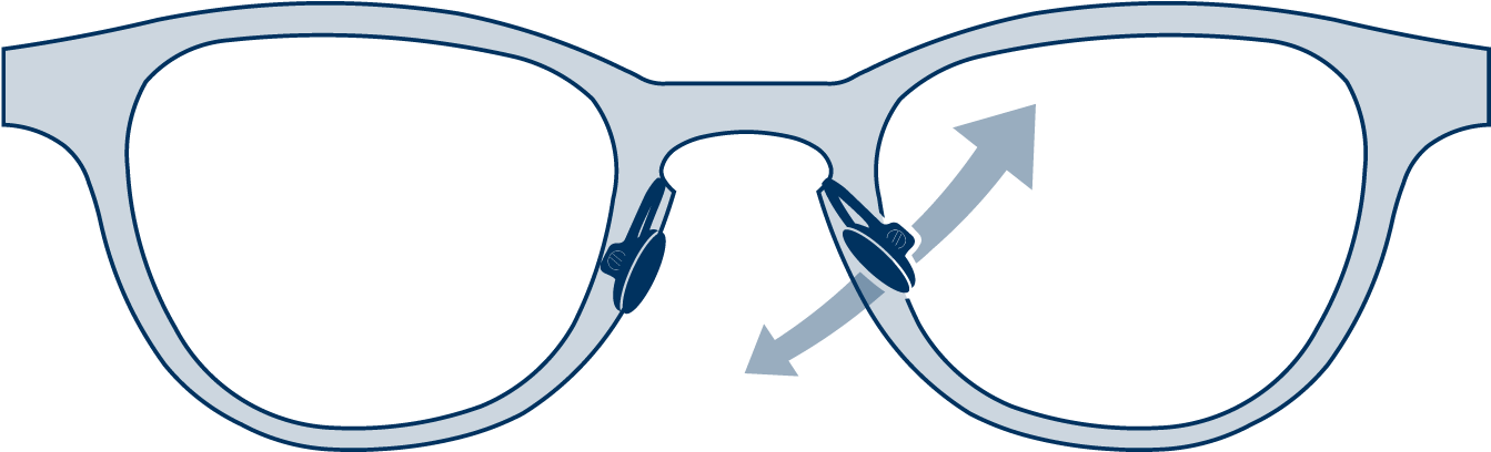 Adjustable Nose Pads Glasses Frames - Close-up (3180x677), Png Download