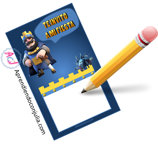 Invitación Para Fiesta De Clash Royale - Kit Imprimible De Clash Royale Gratis (531x478), Png Download