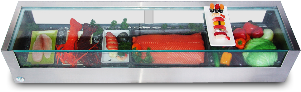 Rawbar Display Case- Remote - Sushi Case Display (1000x450), Png Download