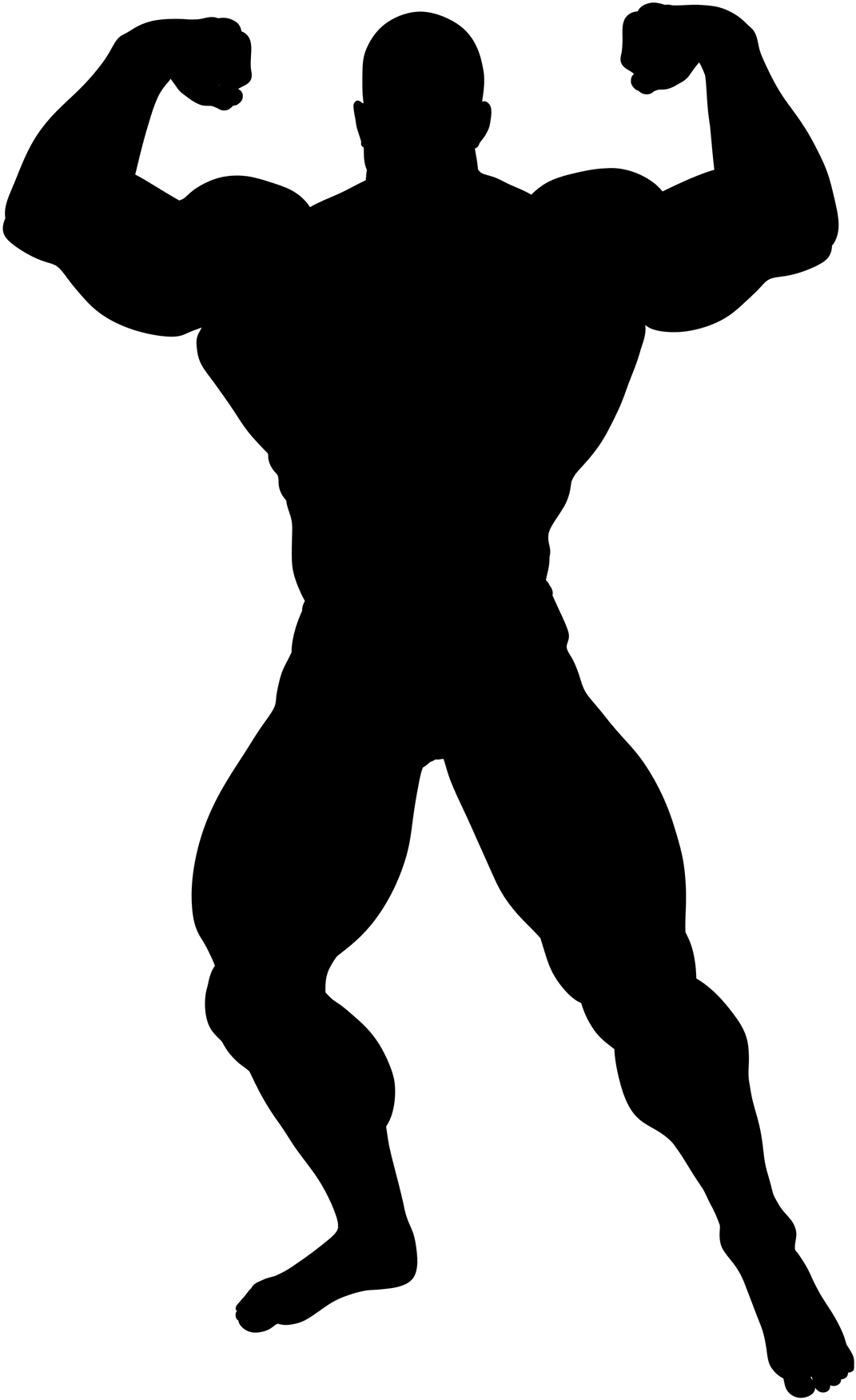 Bodybuilding Silhouette Png - Muscle Man Silhouette Png (474x720), Png Download
