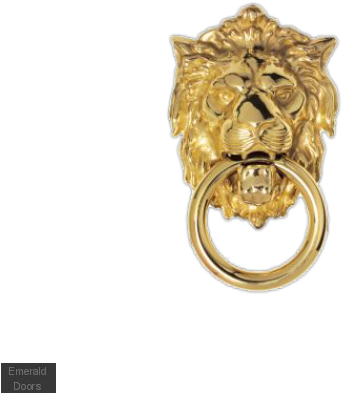 Georgian Lion Head Door Knocker - Door Knocker - Lion Head - Polished Brass (500x500), Png Download