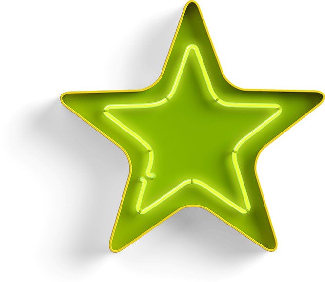 Neon Star Png (666x579), Png Download
