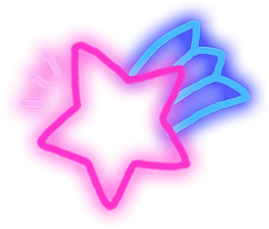 Ftestickers Light Glow Neon Star (1024x1024), Png Download