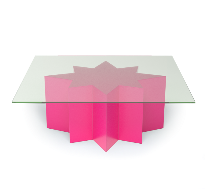 Modern Star Burst Geometric Contemporary Neon Hot Pink - Origami (670x670), Png Download