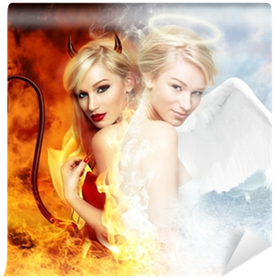 Angel Vs Devil Sexy (400x400), Png Download