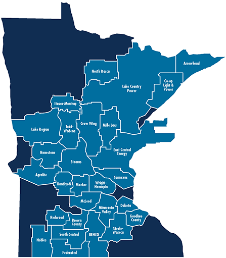 Agralite Electric Cooperative - Great River Energy Service Territory (504x540), Png Download