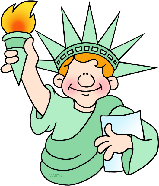 Statue Of Liberty Hat - Clipart Philip Martin New York (578x648), Png Download