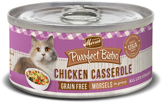 Purrfect Bistro Grain Free Morsels Chicken Casserole - Merrick Purrfect Bistro Chicken Casserole 5.5 Oz (650x411), Png Download