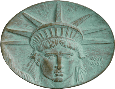'statue Of Liberty Centennial Medal' By Eugene Daub - Emblem (440x349), Png Download