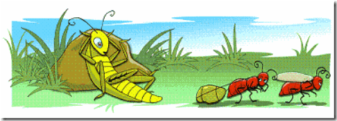 La Cigarra Y La Hormiga - Grillo Y La Hormiga (768x287), Png Download