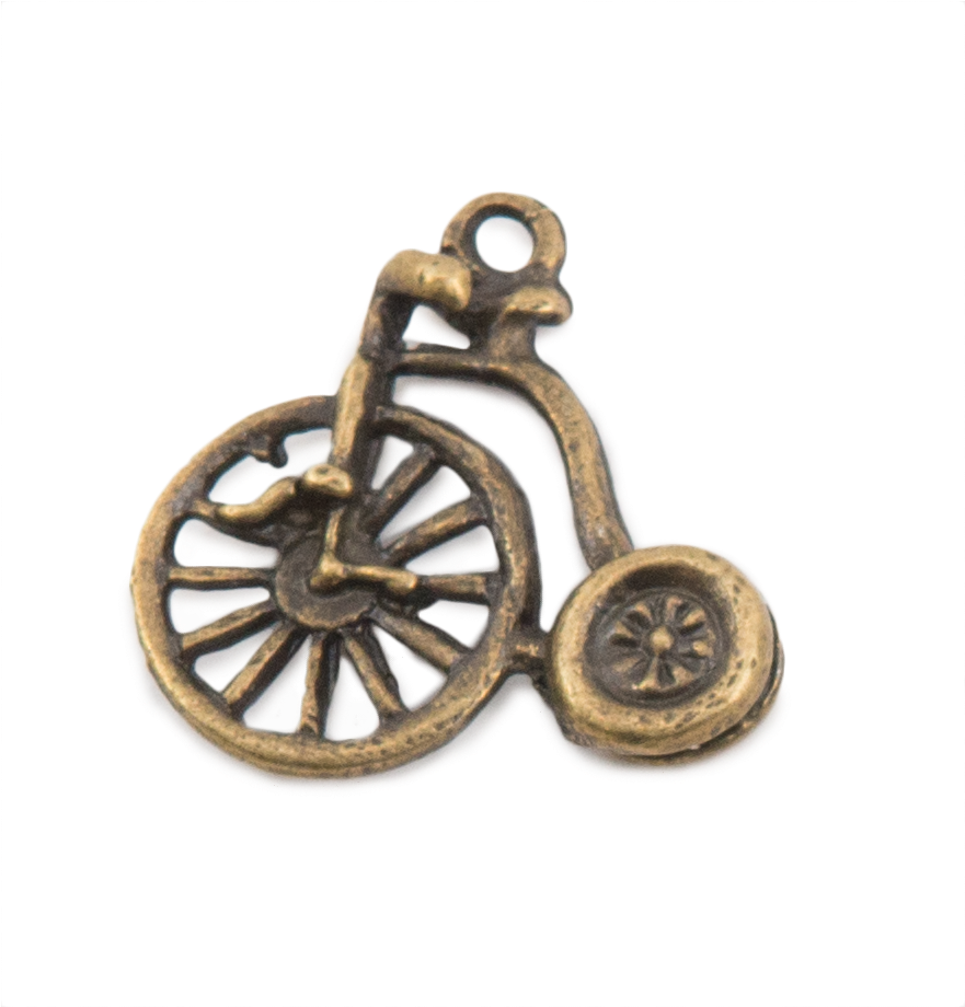 Brass Vintage Bicycle Charm - Locket (1024x1024), Png Download