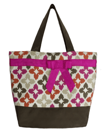 Novia Red Pink With Brown Nylon Essential Tote Bag - Handbag (468x480), Png Download