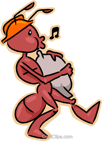 Hormiga Llevar Saco Libres De Derechos Ilustraciones - Marching Ant Clipart (347x480), Png Download