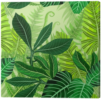 Cuadro En Lienzo Patrón Sin Costuras Con Hojas De Palmeras - Leaf (400x400), Png Download