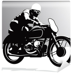 Biker On Motorcycle Vector Background Wall Mural • - Bmw Motorcycles (400x400), Png Download