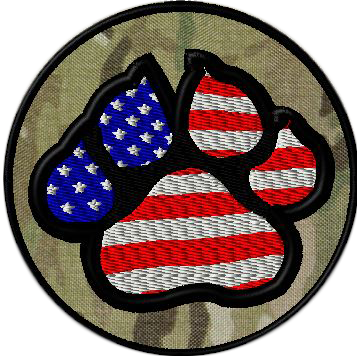 K9 Police Unit Velcro Patch K9 Paw American Flag Full - Embroidered Patch (357x356), Png Download