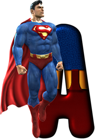 Pin By Alfabeto Decorativo On Alfabetos - Superman Superhero Christopher Reeve Jumpsuit Red Cape (314x461), Png Download