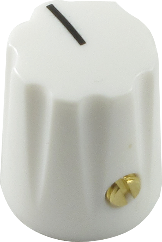 Scalloped Edge, Indicator Line, Set Screw - Amplified Parts Knob - White With Black Line Set Screw (537x800), Png Download