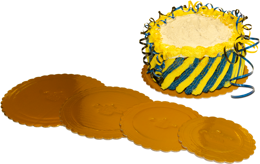 Sweet Carrier Collection Gold Embossed Scalloped Cake - Gold (1000x662), Png Download