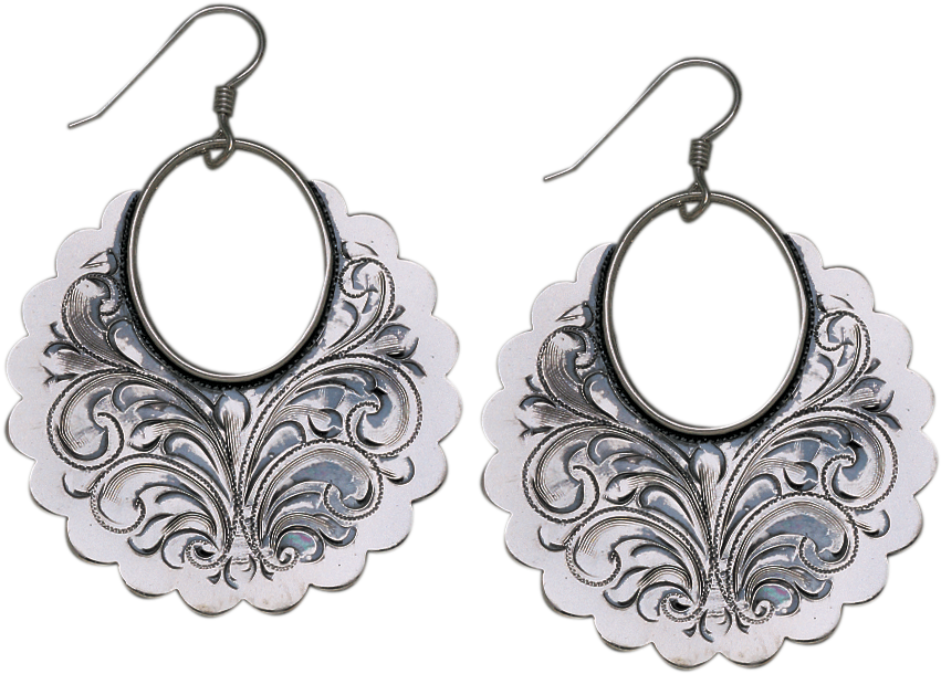 The Vogt Icon Collection Tagged "the Black Canyon Collection - Vogt Large Scalloped Sterling Silver Discs (600x429), Png Download