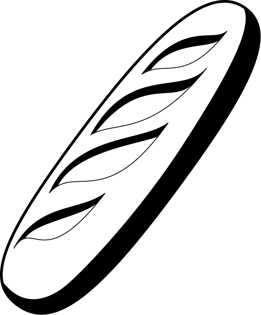 French Baguette Clip Art - French Food Coloring Pages (527x636), Png Download