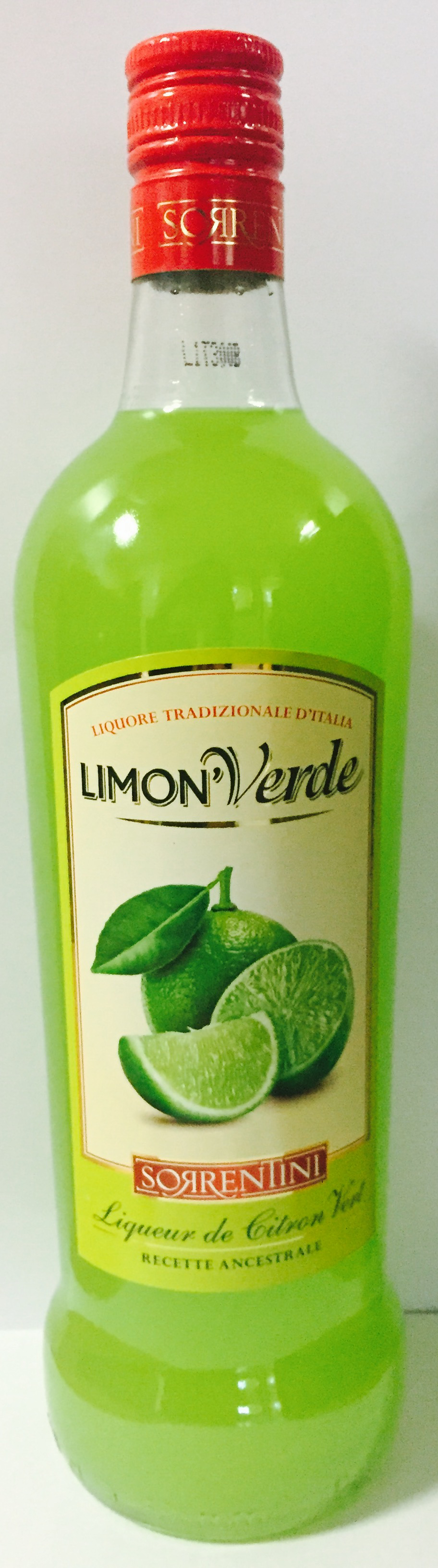 Liqueur De Citron Vert Limon Verde Sorrentini 18° 1 - Glass Bottle (912x3263), Png Download