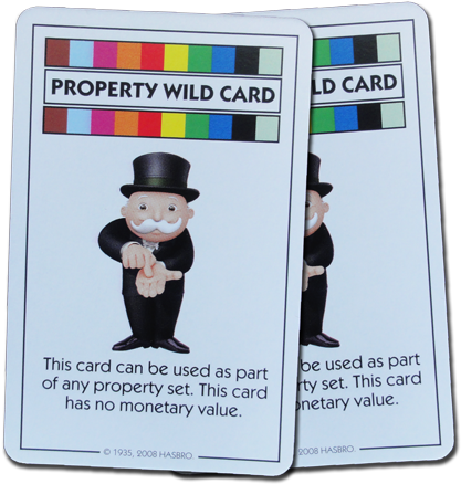 Multicolor Wildcard Card - Funskool - Monopoly Deal Card Game (440x455), Png Download