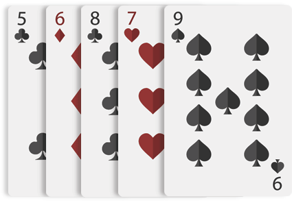 It Consists Of Five Cards Of The Unlike Suit - Halloween Five Of Spades Card Soldier Costume All Over (440x320), Png Download