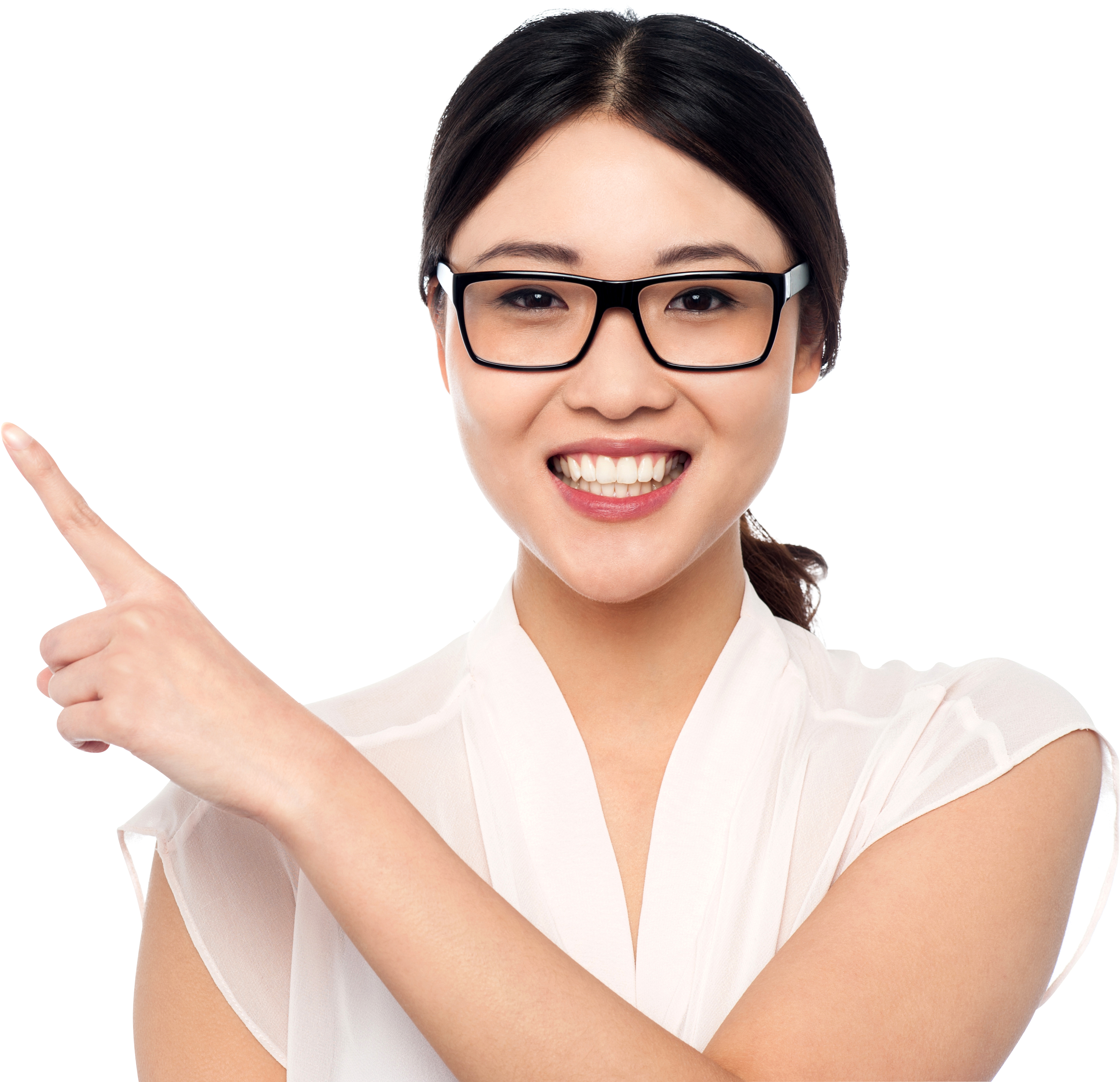 Girl Pointing Left Download Free Png Image - Stye (4809x3200), Png Download