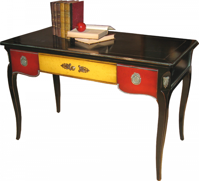 Desk 3 Drawers - Desk (700x638), Png Download