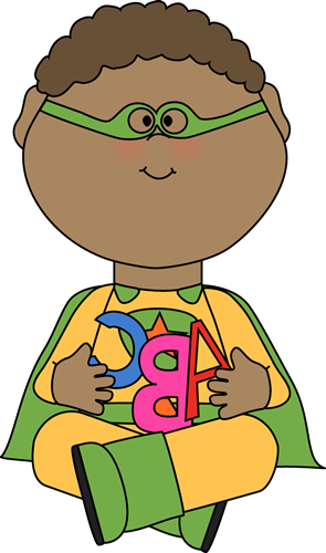 Superhero With Alphabet Letters Clip Art Superhero - Clip Art Superhero Kids (295x500), Png Download
