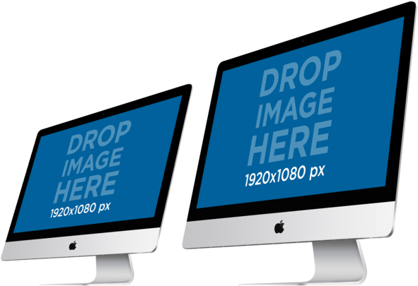 Two Imacs Over A Png Background In Angled View Responsive - Wallpaper (640x480), Png Download