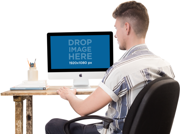 Typing Man Png (640x480), Png Download