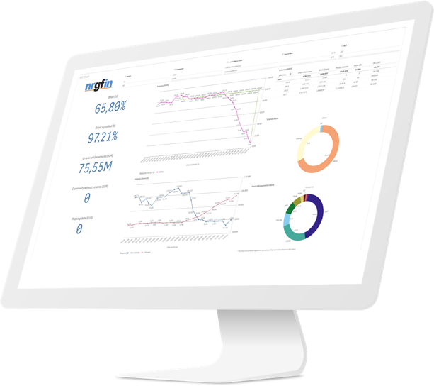 Computer Screen With Analytics - Otobüs Bilet Satış Otomasyonu (613x544), Png Download