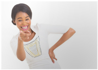 African American Woman Pointing And Laughing Poster - Girl (400x400), Png Download