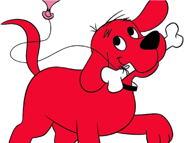 Puppy Clipart Cartoon - Clifford The Big Red Dog With Bones (640x480), Png Download