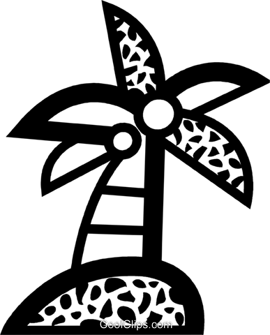 Palm Tree With Coconuts Royalty Free Vector Clip Art (387x480), Png Download