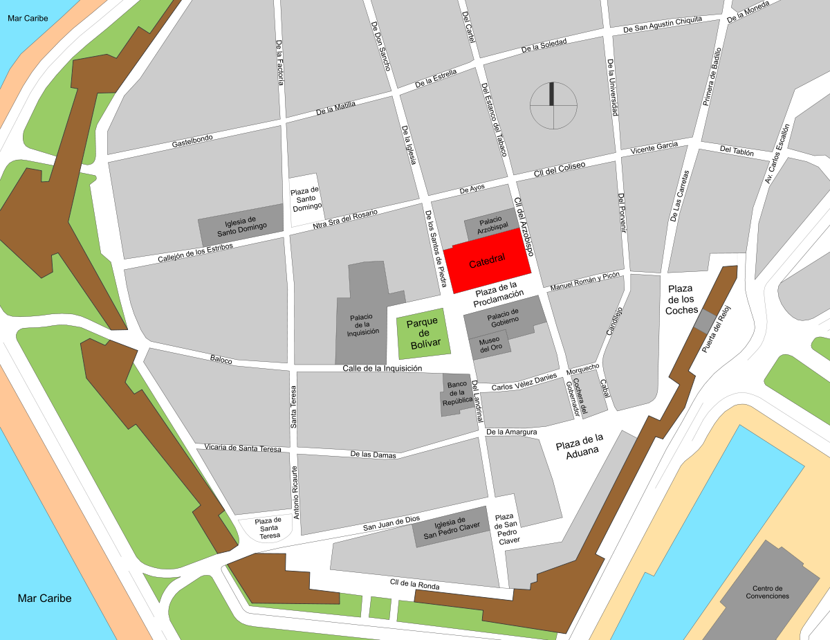 Parque De Bolívar - Carcel La Catedral Ubicacion (1200x925), Png Download