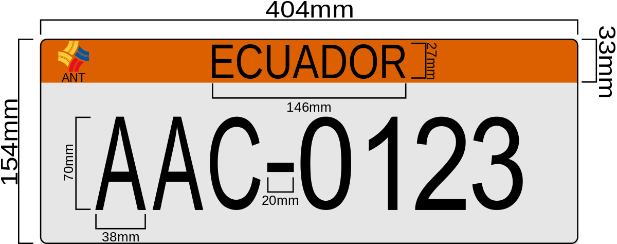 Matrículas Automovilísticas De Ecuador - Placas Ecuador (1200x474), Png Download