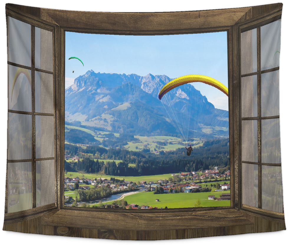 Paragliding Window Tapestry - Paragliding: A Journal [book] (1024x1024), Png Download
