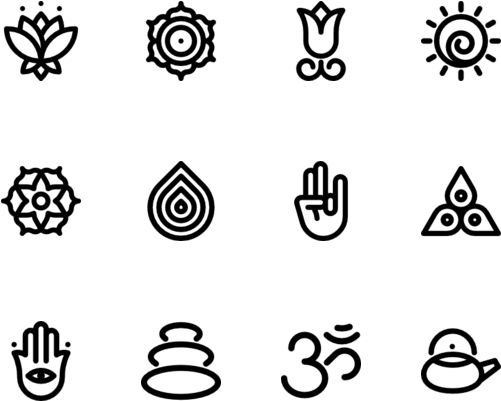 Namaste Symbol Transparent - Free Yoga Icons (560x480), Png Download