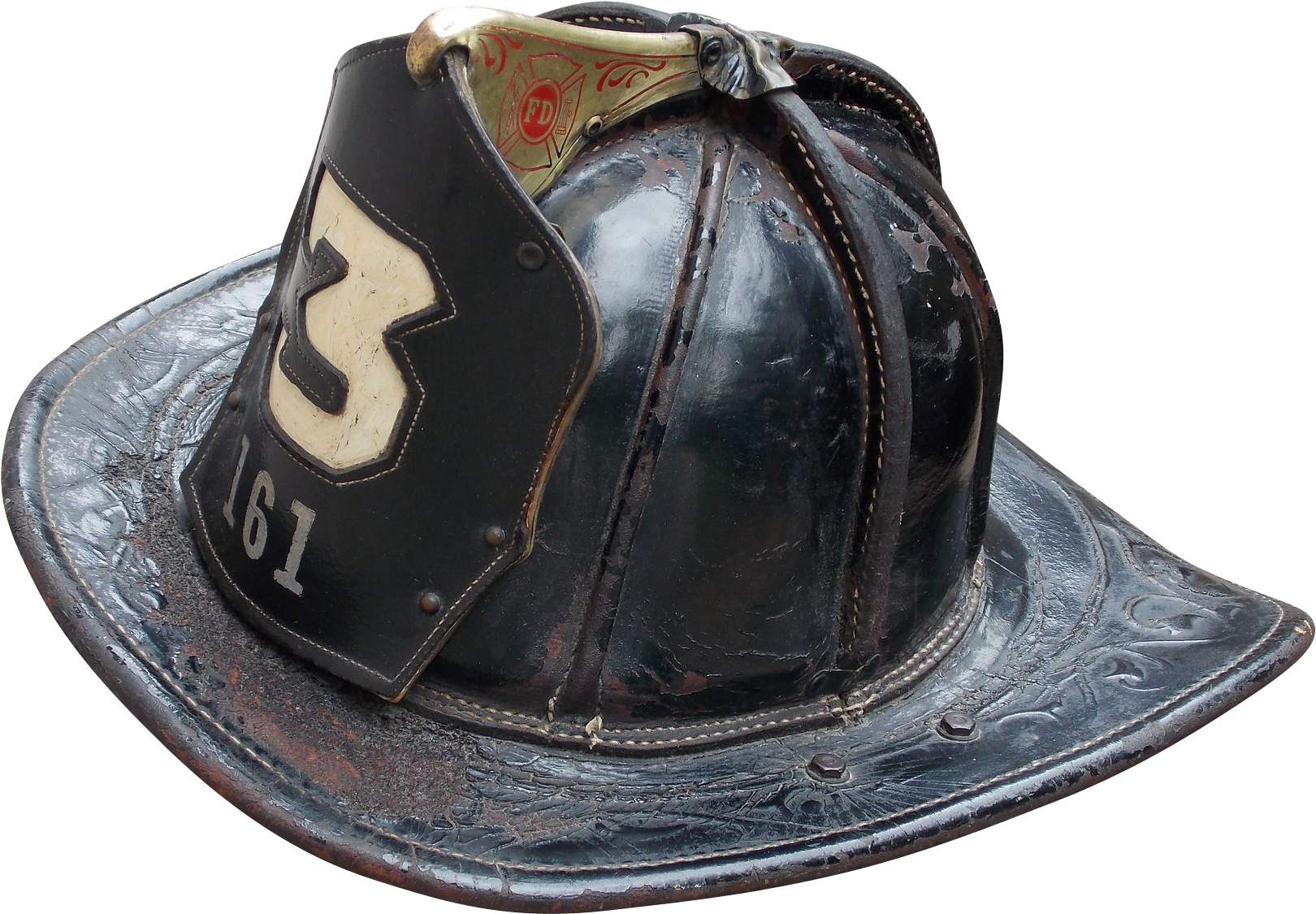 Hoboken New Jersey Vintage Leather Fire Helmet With - Firefighter's Helmet (1619x1619), Png Download