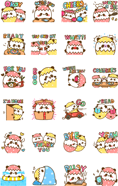 Eggo Panda And His Lover (420x673), Png Download